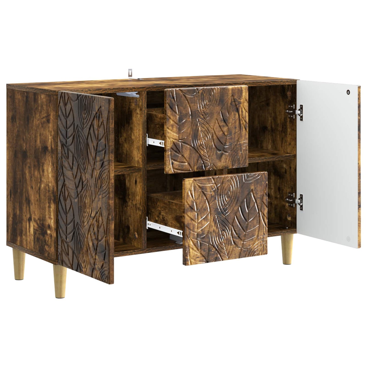 vidaXL Sideboard Smoked Oak 89 x 34.5 x 60 cm Engineered Wood