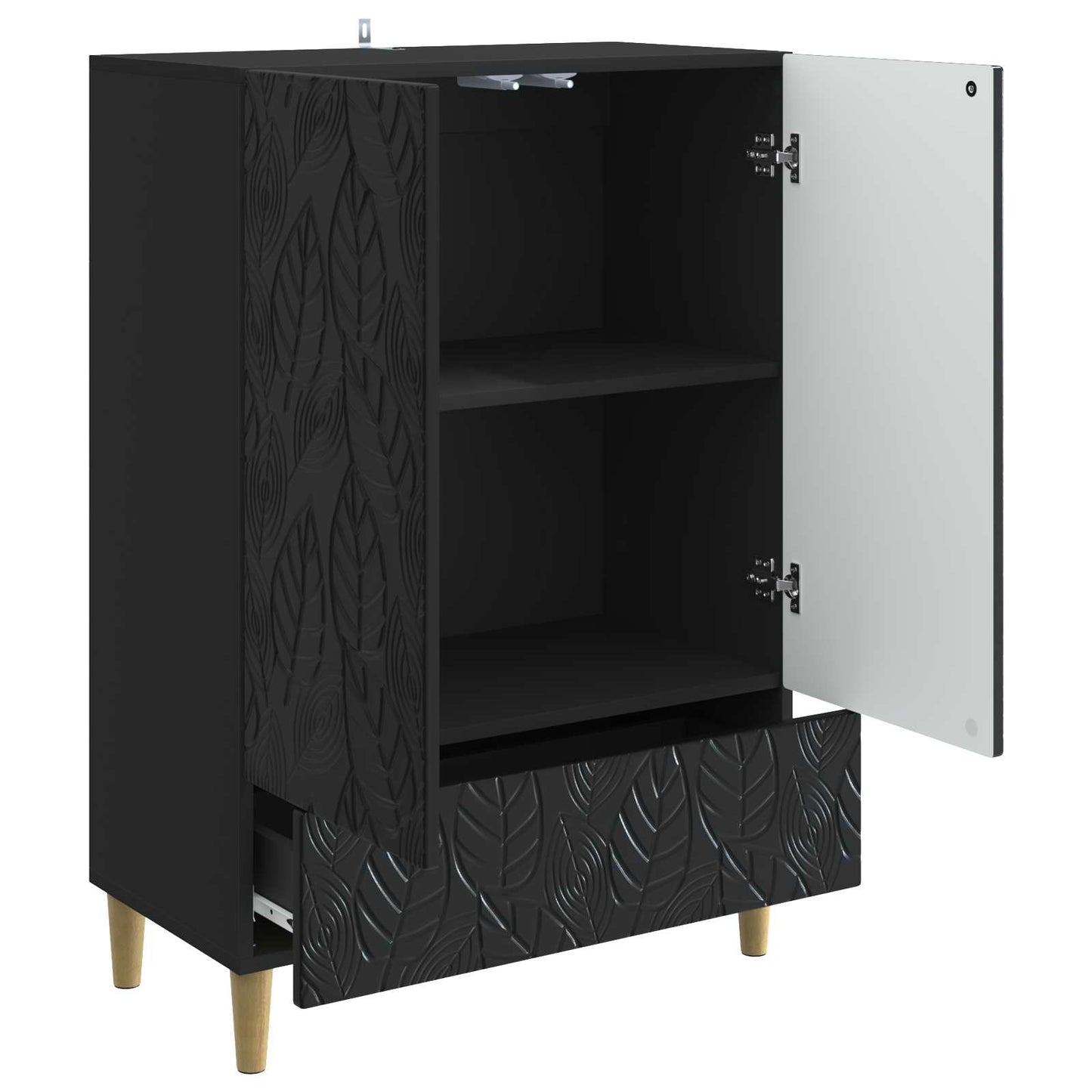 vidaXL Sideboard Black 66 x 34.5 x 95 cm Engineered Wood