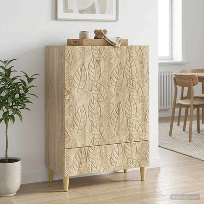 vidaXL Sideboard Sonoma Oak 66 x 34.5 x 95 cm Engineered Wood