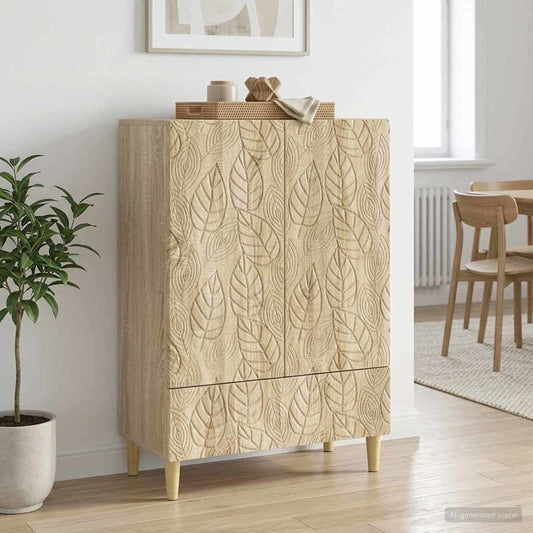 vidaXL Sideboard Sonoma Oak 66 x 34.5 x 95 cm Engineered Wood