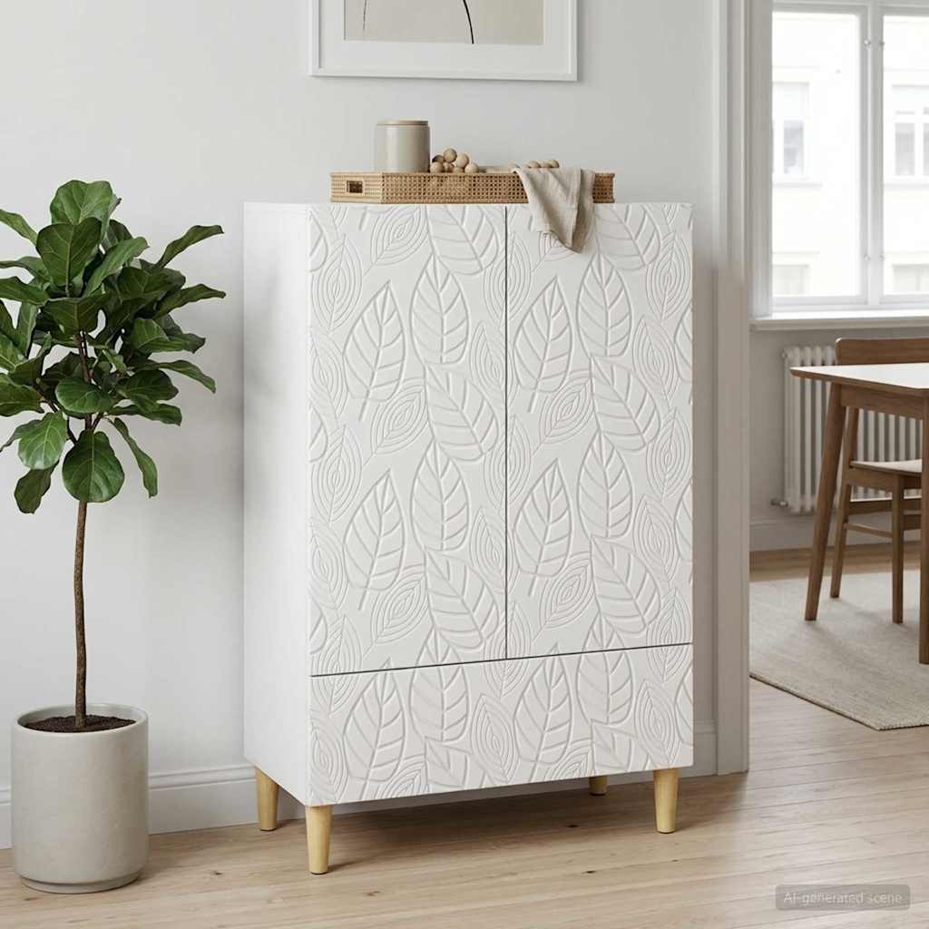 vidaXL Sideboard High Gloss White 66 x 34.5 x 95 cm Engineered Wood
