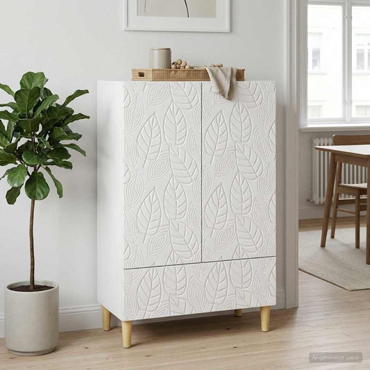 vidaXL Sideboard High Gloss White 66 x 34.5 x 95 cm Engineered Wood