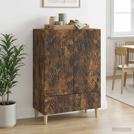 vidaXL Sideboard Smoked Oak 66 x 34.5 x 95 cm Engineered Wood