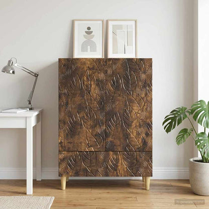 vidaXL Sideboard Smoked Oak 66 x 34.5 x 95 cm Engineered Wood