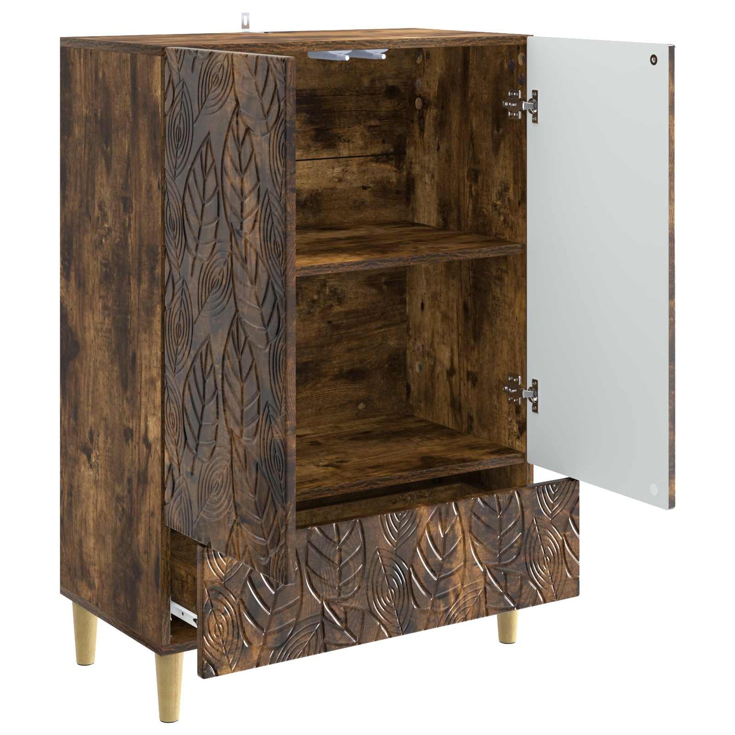 vidaXL Sideboard Smoked Oak 66 x 34.5 x 95 cm Engineered Wood