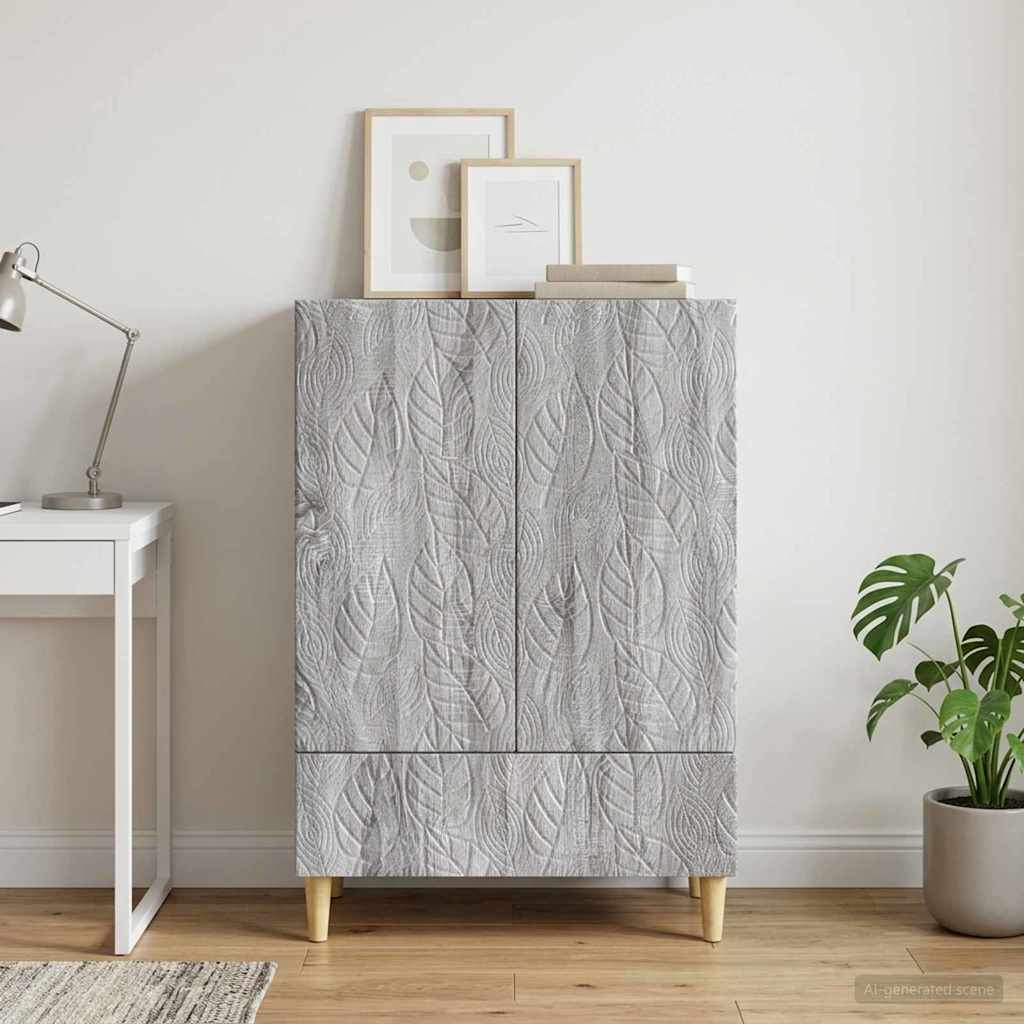 vidaXL Sideboard Grey Sonoma 66 x 34.5 x 95 cm Engineered Wood