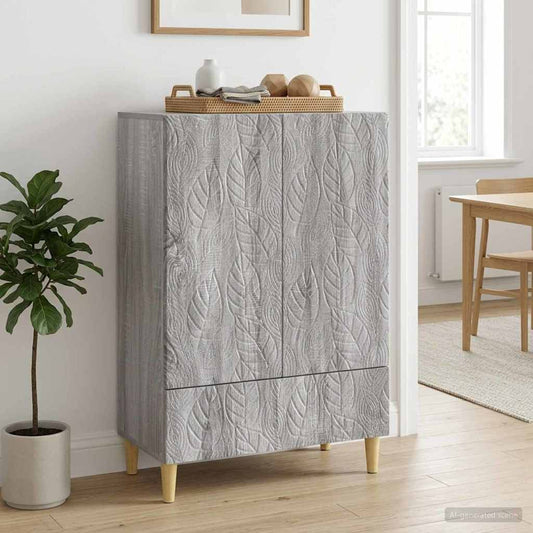 vidaXL Sideboard Grey Sonoma 66 x 34.5 x 95 cm Engineered Wood