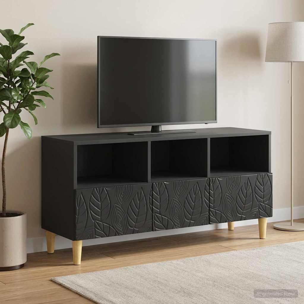 vidaXL TV Cabinet 102 x 34.5 x 50 cm Black Engineered Wood