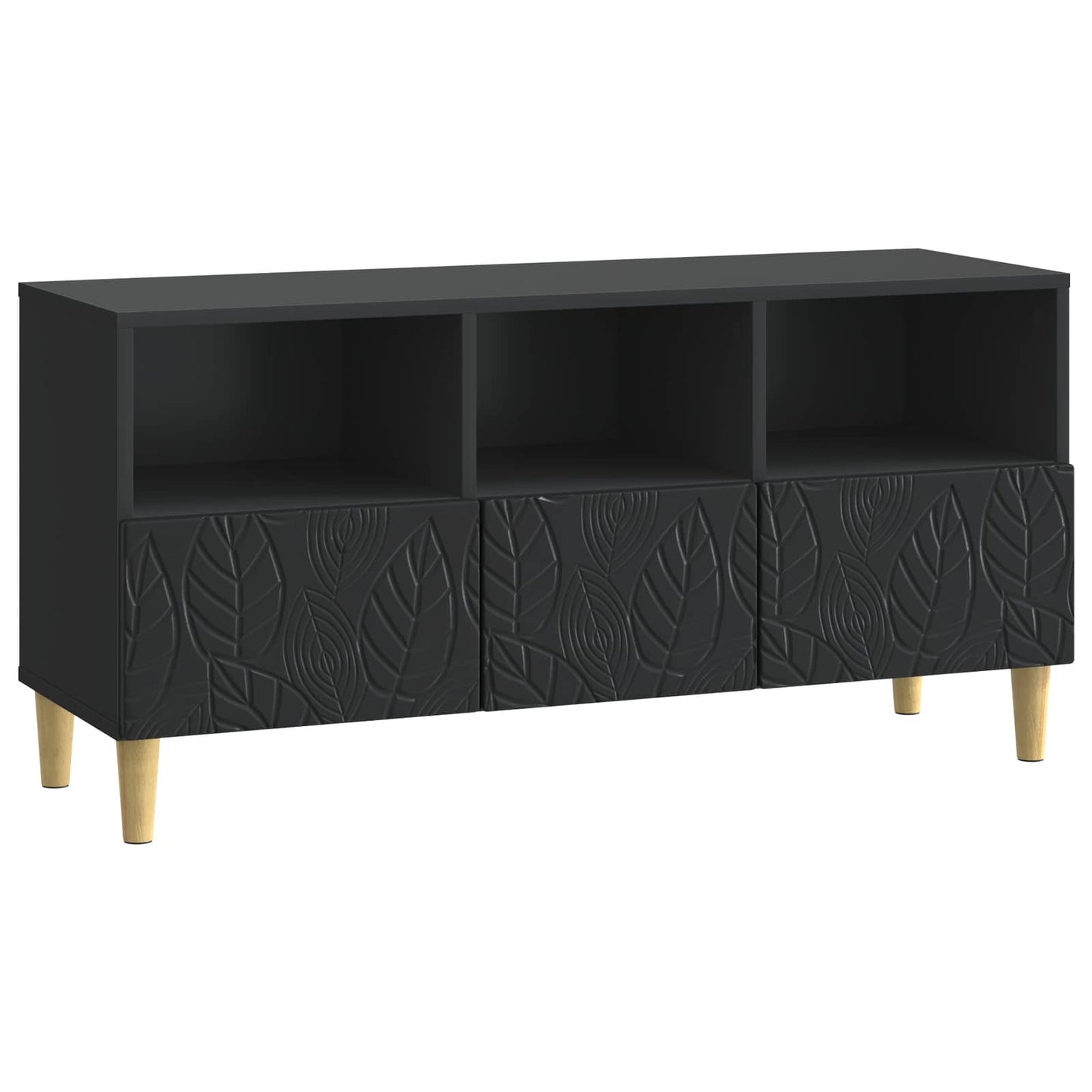 vidaXL TV Cabinet 102 x 34.5 x 50 cm Black Engineered Wood