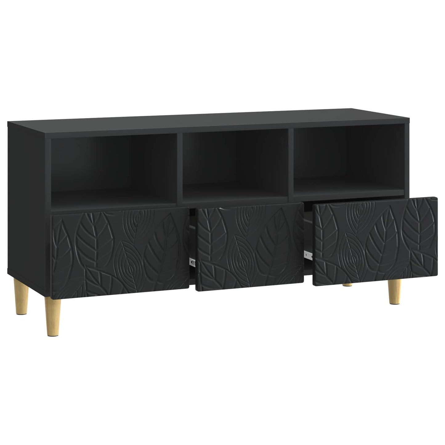 vidaXL TV Cabinet 102 x 34.5 x 50 cm Black Engineered Wood