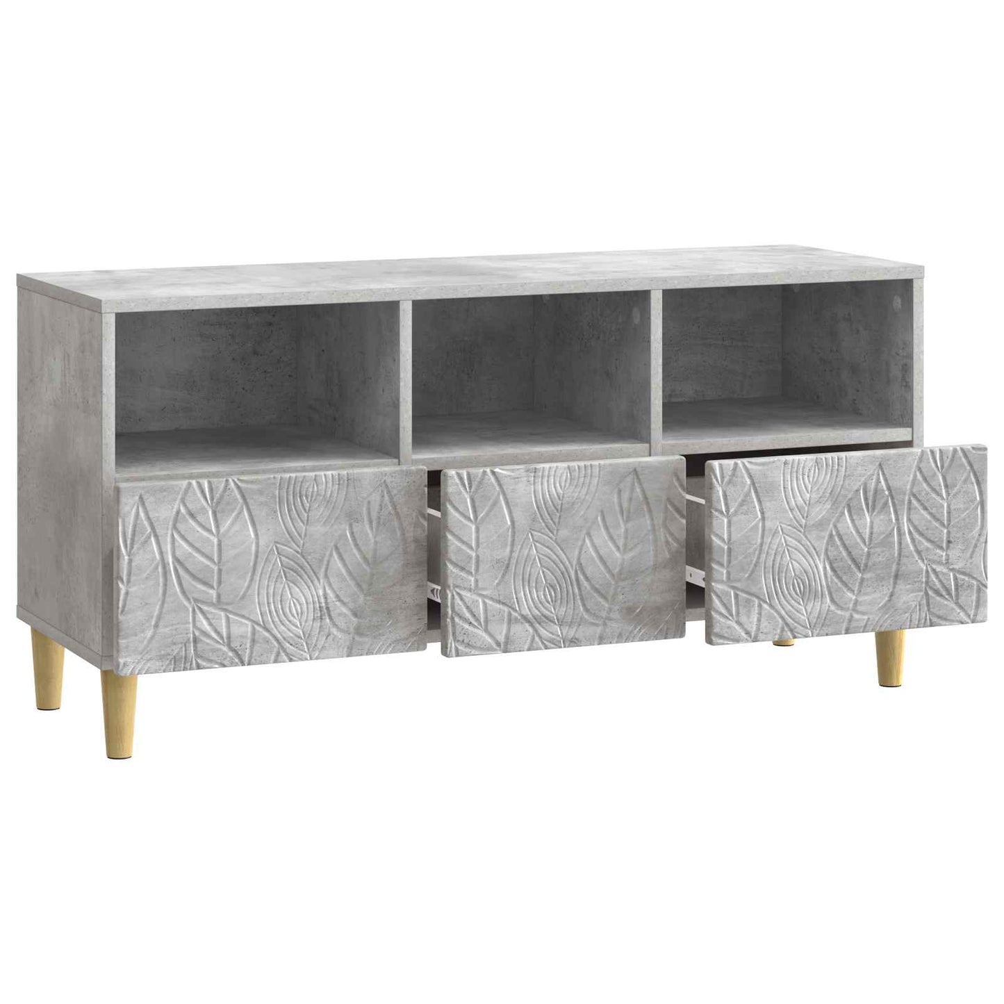 vidaXL TV Cabinet 102 x 34.5 x 50 cm Concrete Grey Engineered Wood