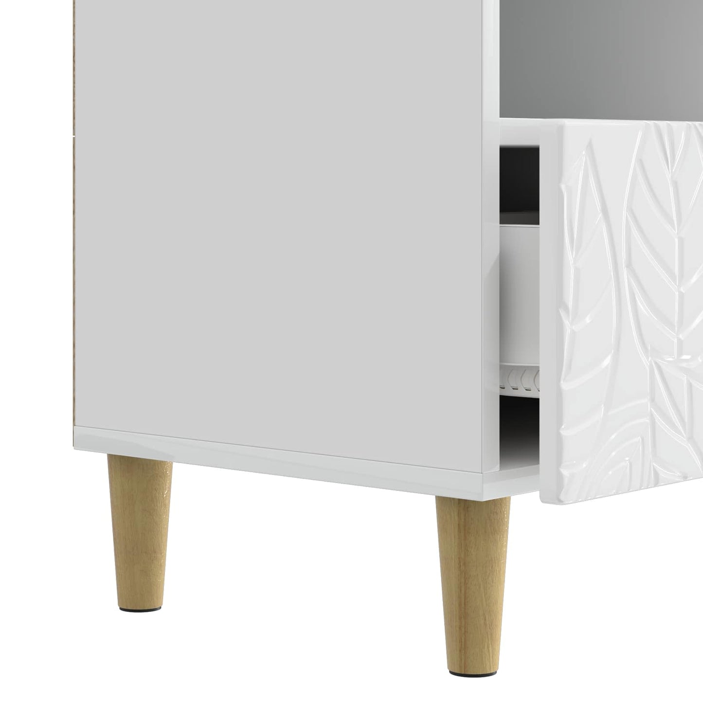 vidaXL TV Cabinet 102 x 34.5 x 50 cm High Gloss White Engineered Wood