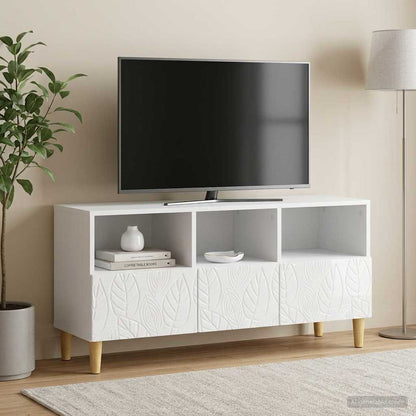 vidaXL TV Cabinet 102 x 34.5 x 50 cm High Gloss White Engineered Wood