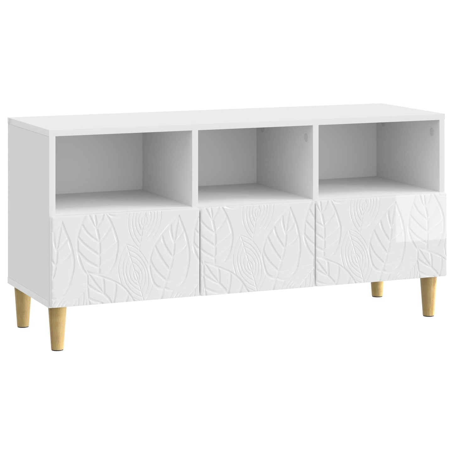 vidaXL TV Cabinet 102 x 34.5 x 50 cm High Gloss White Engineered Wood