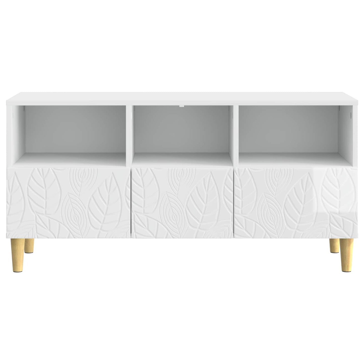 vidaXL TV Cabinet 102 x 34.5 x 50 cm High Gloss White Engineered Wood