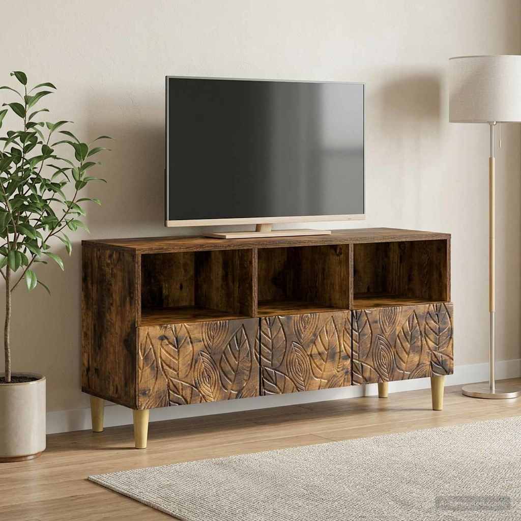 vidaXL TV Cabinet 102 x 34.5 x 50 cm Smoked Oak Engineered Wood