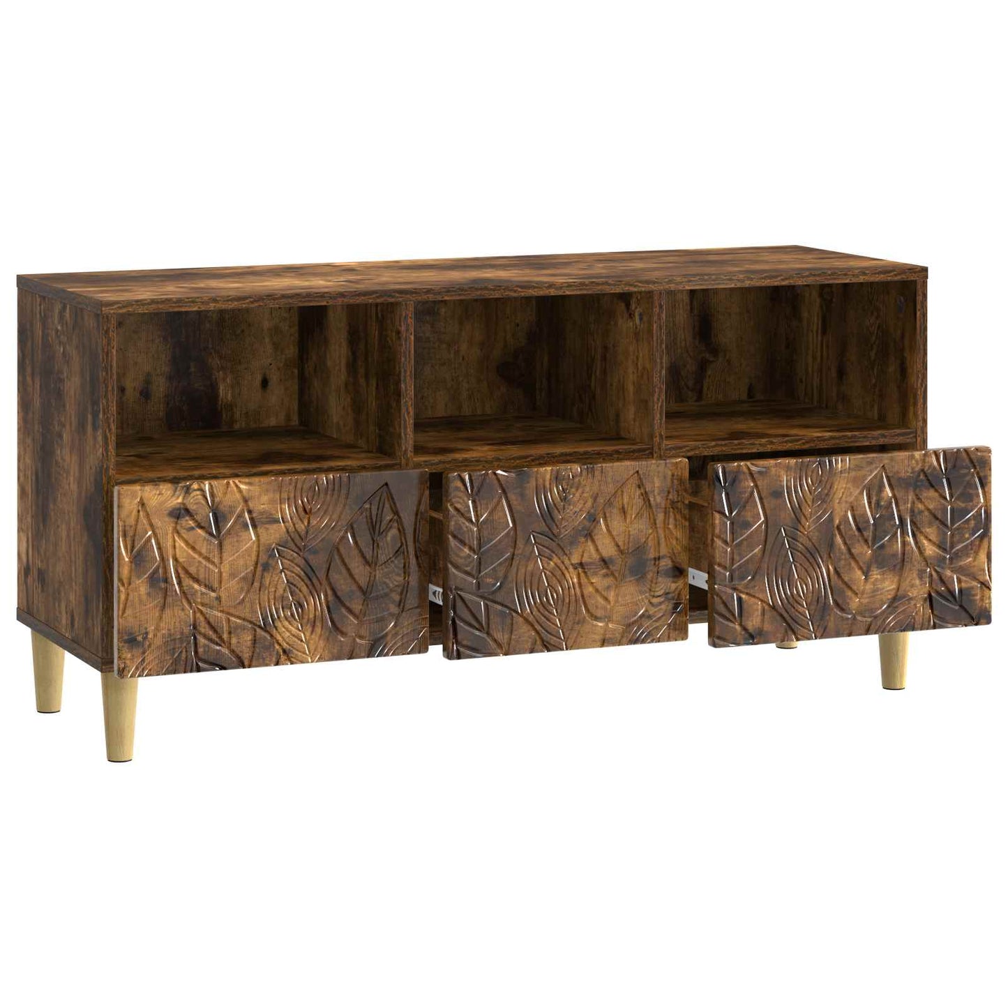 vidaXL TV Cabinet 102 x 34.5 x 50 cm Smoked Oak Engineered Wood