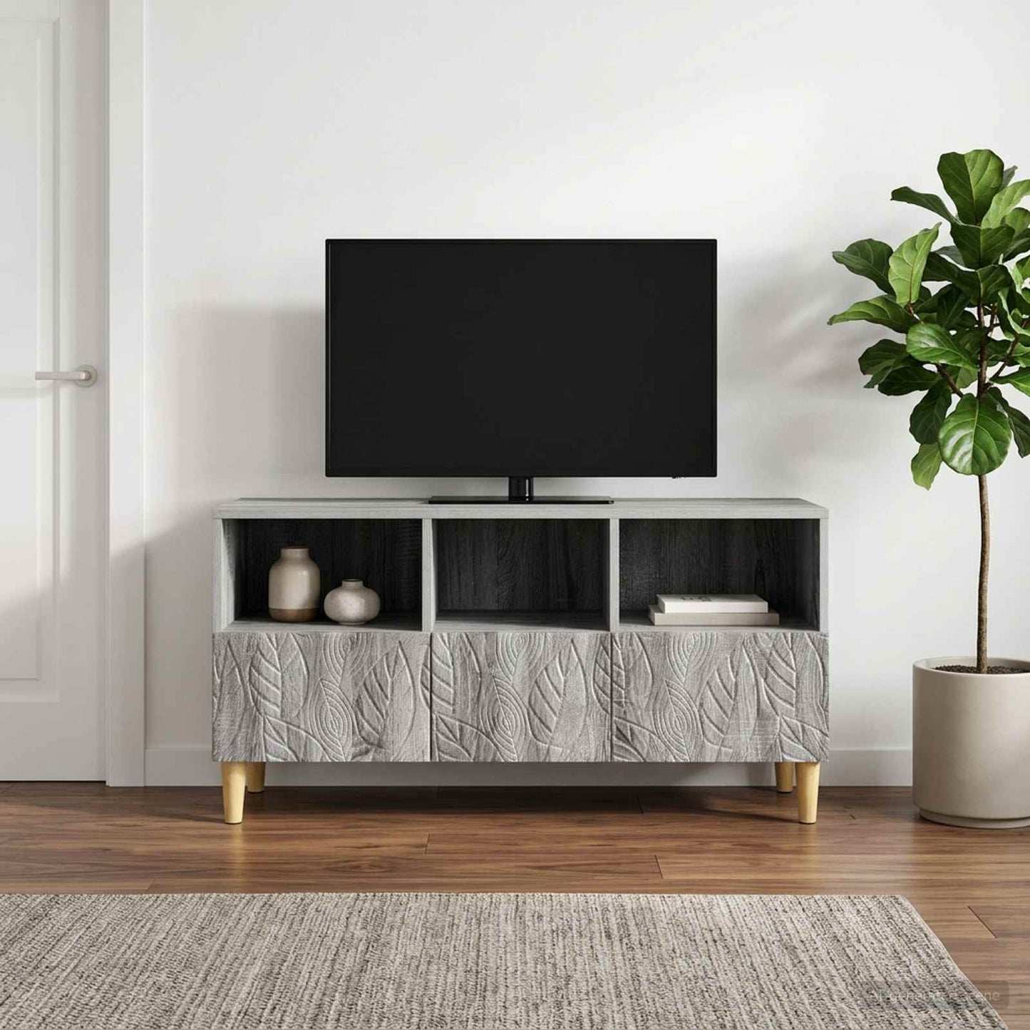 vidaXL TV Cabinet 102 x 34.5 x 50 cm Grey Sonoma Engineered Wood