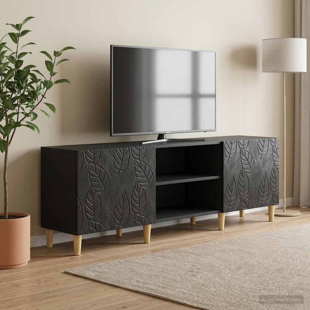 vidaXL TV Cabinet 150 x 31 x 50 cm Black Engineered Wood