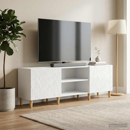 vidaXL TV Cabinet 150 x 31 x 50 cm High Gloss White Engineered Wood