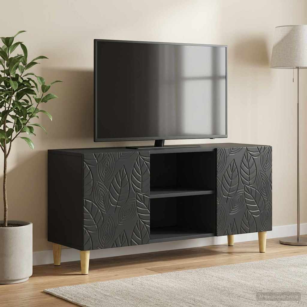 vidaXL TV Cabinet 102 x 34.5 x 50 cm Black Engineered Wood