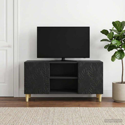 vidaXL TV Cabinet 102 x 34.5 x 50 cm Black Engineered Wood