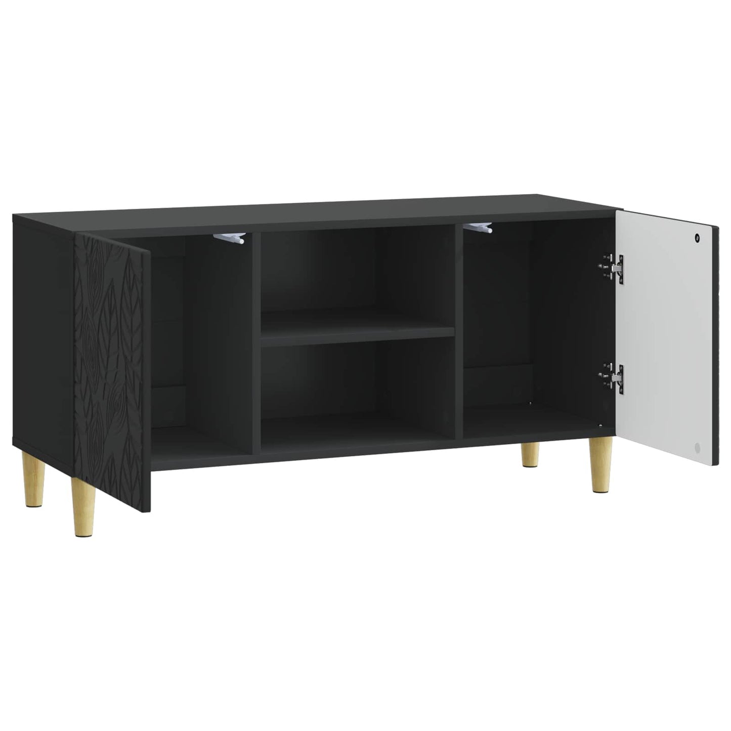 vidaXL TV Cabinet 102 x 34.5 x 50 cm Black Engineered Wood