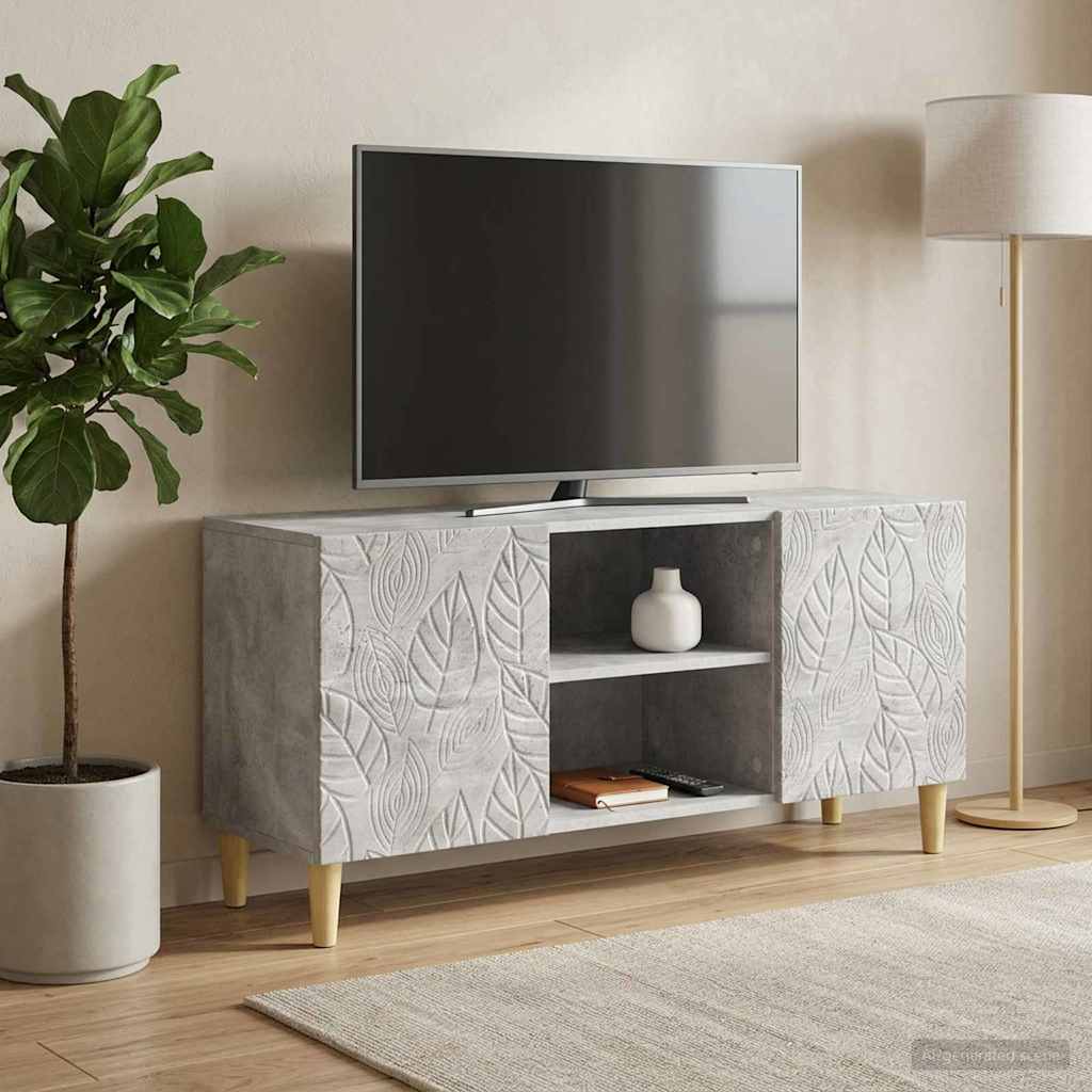 vidaXL TV Cabinet 102 x 34.5 x 50 cm Concrete Grey Engineered Wood