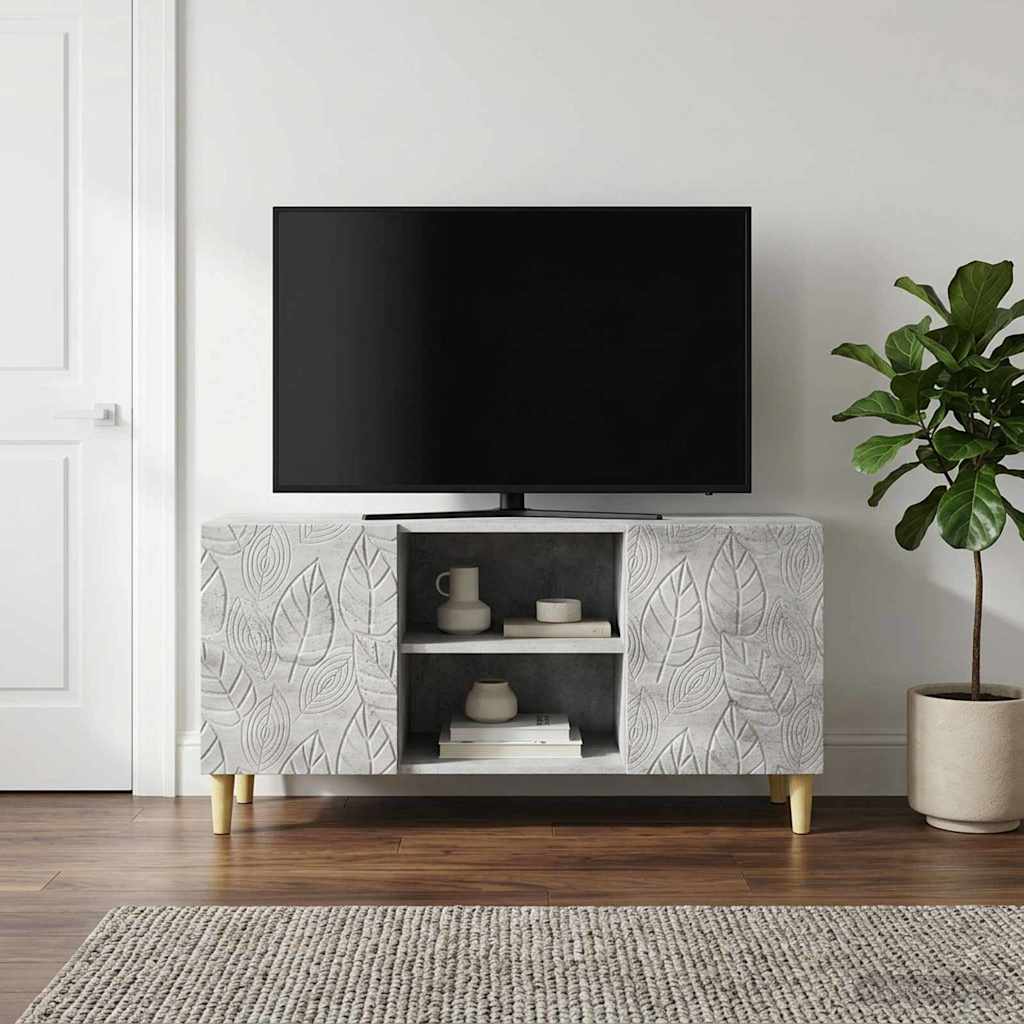 vidaXL TV Cabinet 102 x 34.5 x 50 cm Concrete Grey Engineered Wood