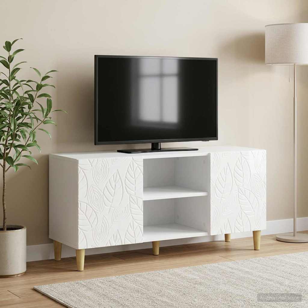vidaXL TV Cabinet 102 x 34.5 x 50 cm High Gloss White Engineered Wood