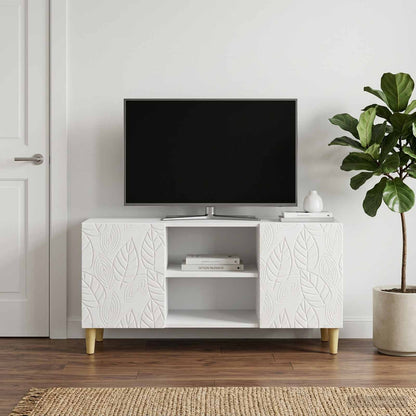 vidaXL TV Cabinet 102 x 34.5 x 50 cm High Gloss White Engineered Wood
