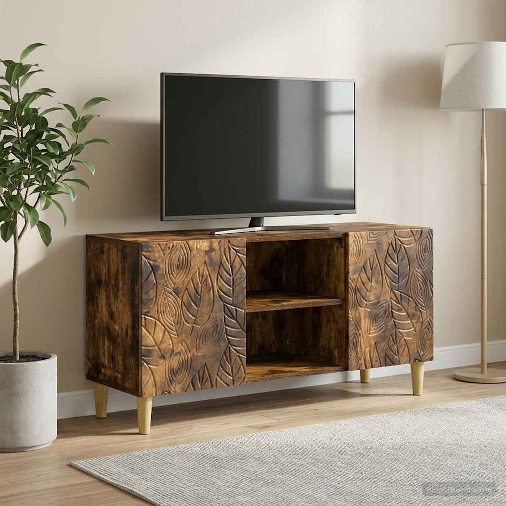 vidaXL TV Cabinet 102 x 34.5 x 50 cm Smoked Oak Engineered Wood