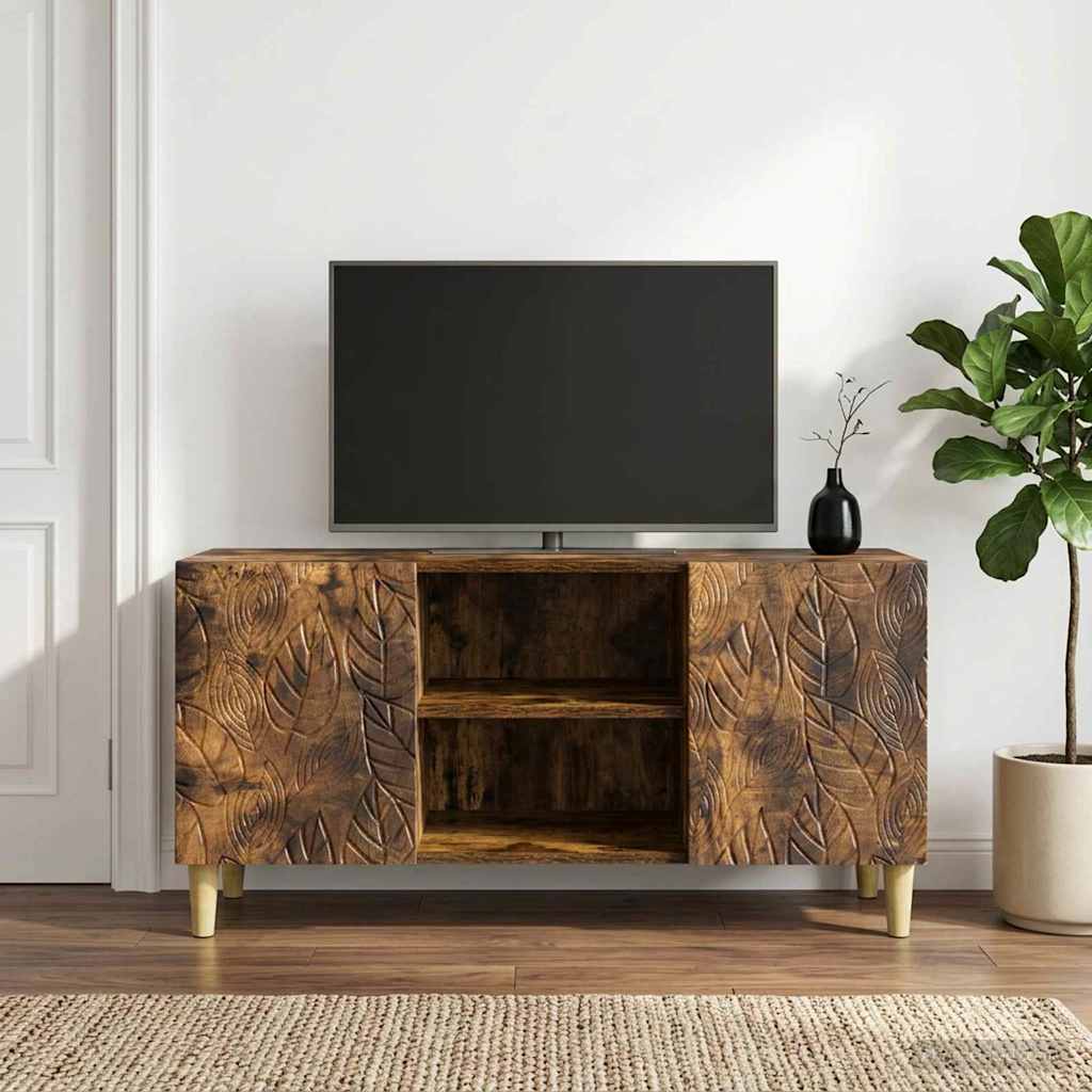 vidaXL TV Cabinet 102 x 34.5 x 50 cm Smoked Oak Engineered Wood
