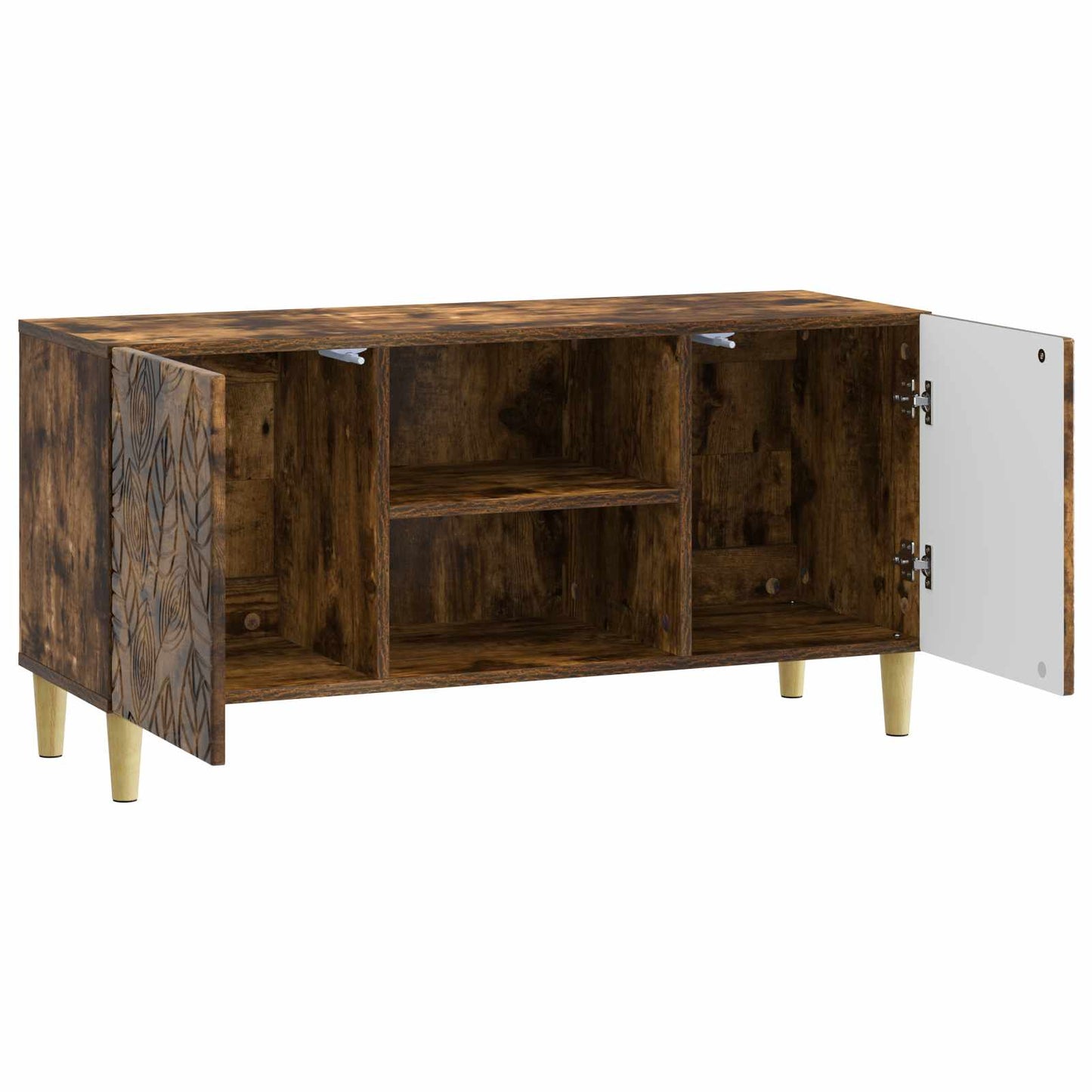 vidaXL TV Cabinet 102 x 34.5 x 50 cm Smoked Oak Engineered Wood