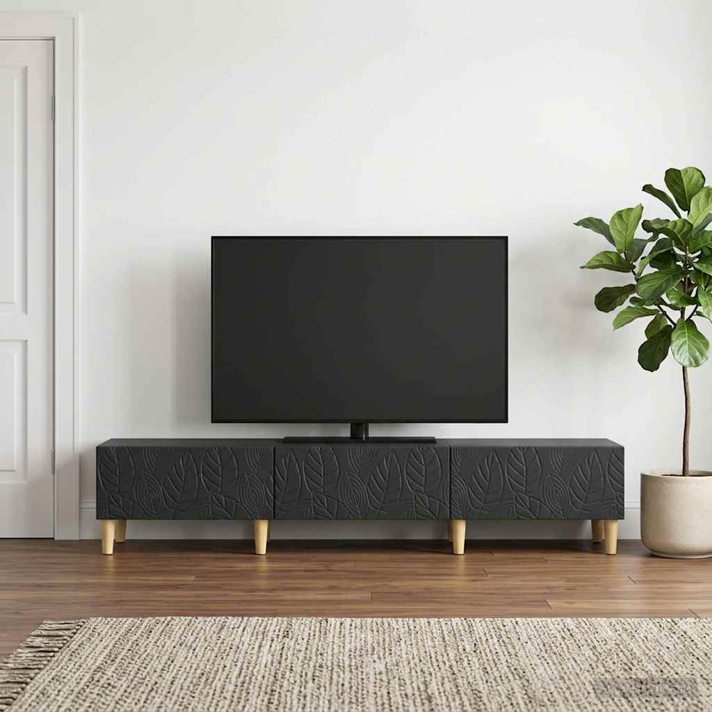 vidaXL TV Cabinet 147 x 34.5 x 30 cm Black Engineered Wood