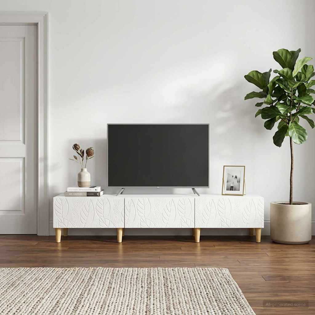 vidaXL TV Cabinet 147 x 34.5 x 30 cm High Gloss White Engineered Wood
