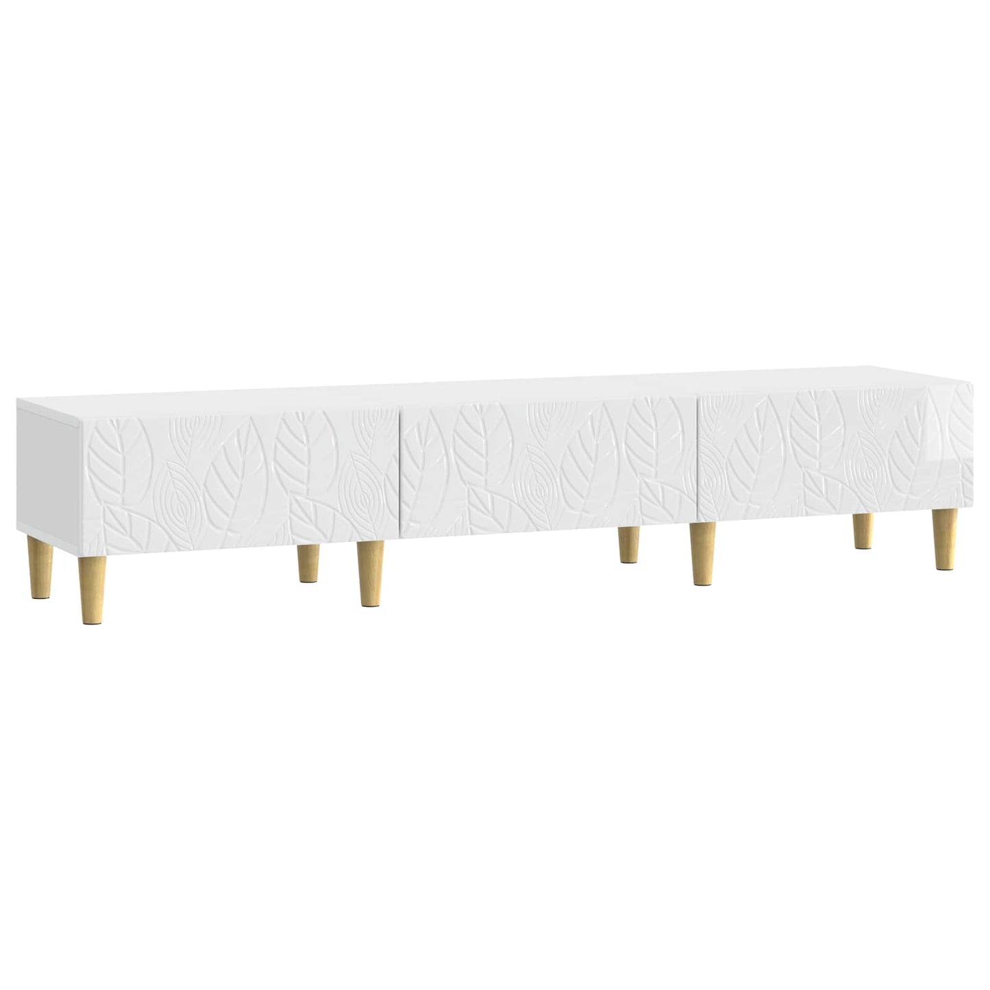 vidaXL TV Cabinet 147 x 34.5 x 30 cm High Gloss White Engineered Wood