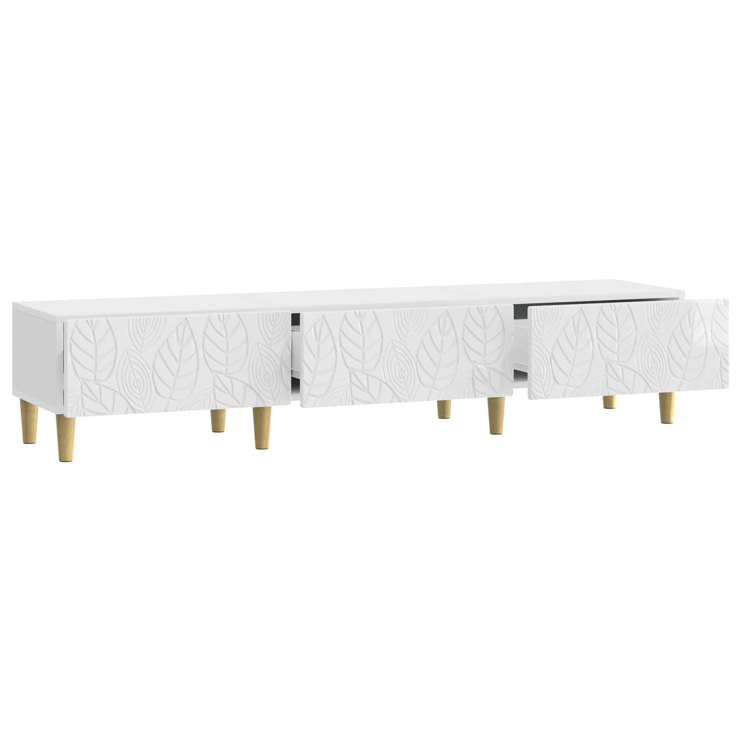vidaXL TV Cabinet 147 x 34.5 x 30 cm High Gloss White Engineered Wood