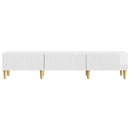 vidaXL TV Cabinet 147 x 34.5 x 30 cm High Gloss White Engineered Wood