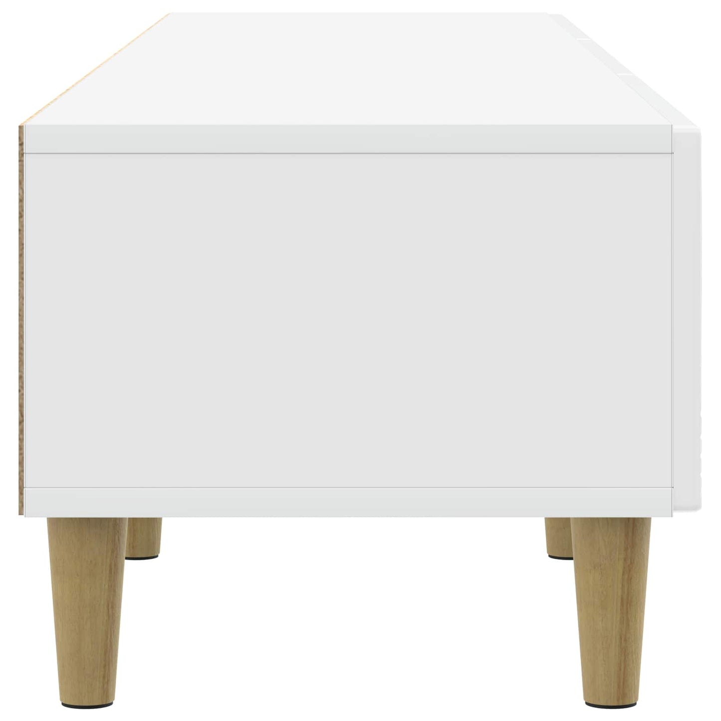 vidaXL TV Cabinet 147 x 34.5 x 30 cm High Gloss White Engineered Wood
