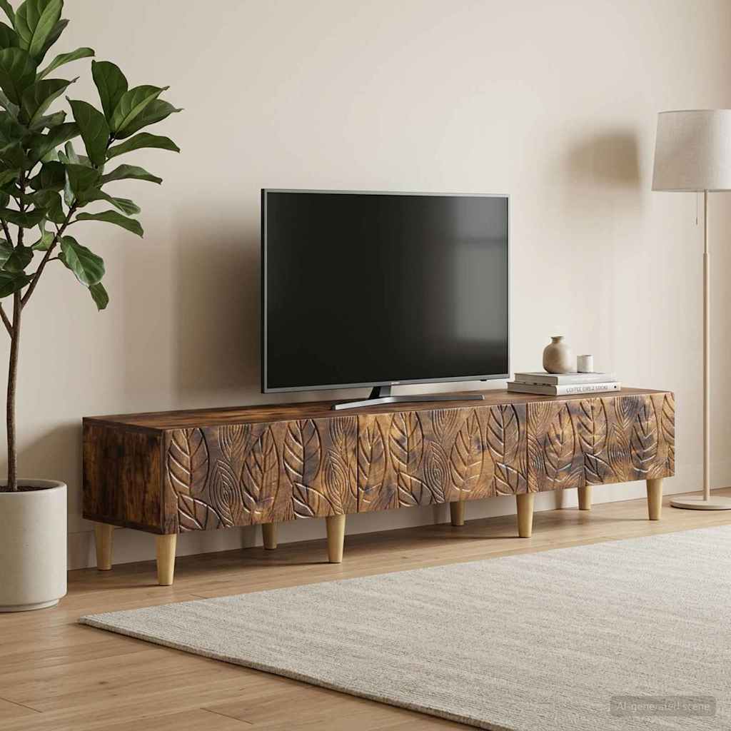 vidaXL TV Cabinet 147 x 34.5 x 30 cm Smoked Oak Engineered Wood