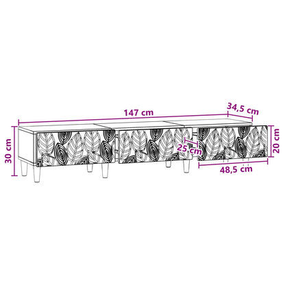 vidaXL TV Cabinet 147 x 34.5 x 30 cm Grey Sonoma Engineered Wood