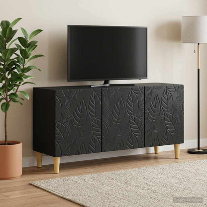 vidaXL TV Cabinet 99 x 34.5 x 50 cm Black Engineered Wood