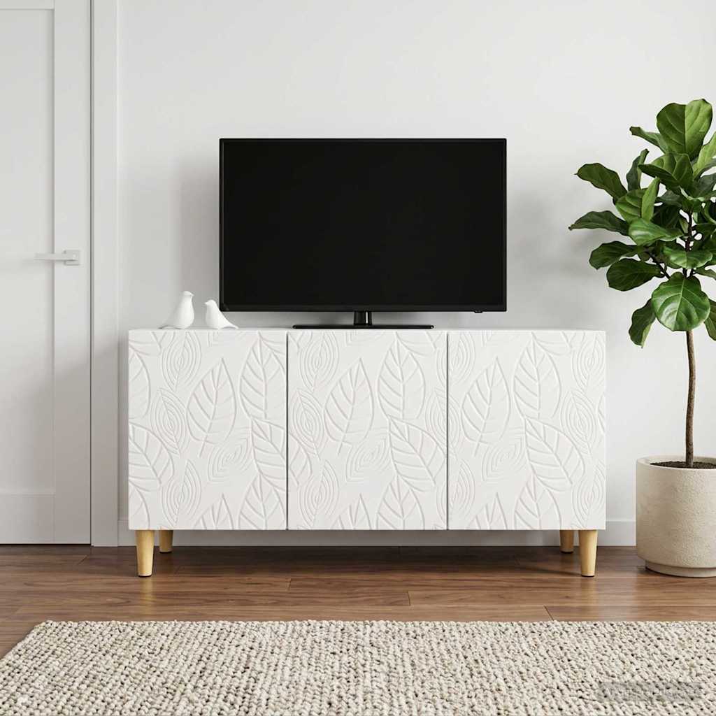 vidaXL TV Cabinet 99 x 34.5 x 50 cm High Gloss White Engineered Wood