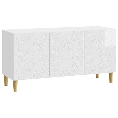 vidaXL TV Cabinet 99 x 34.5 x 50 cm High Gloss White Engineered Wood