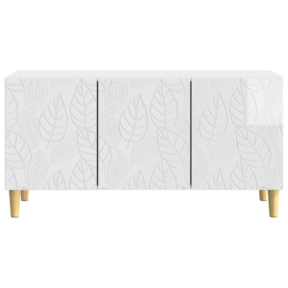 vidaXL TV Cabinet 99 x 34.5 x 50 cm High Gloss White Engineered Wood