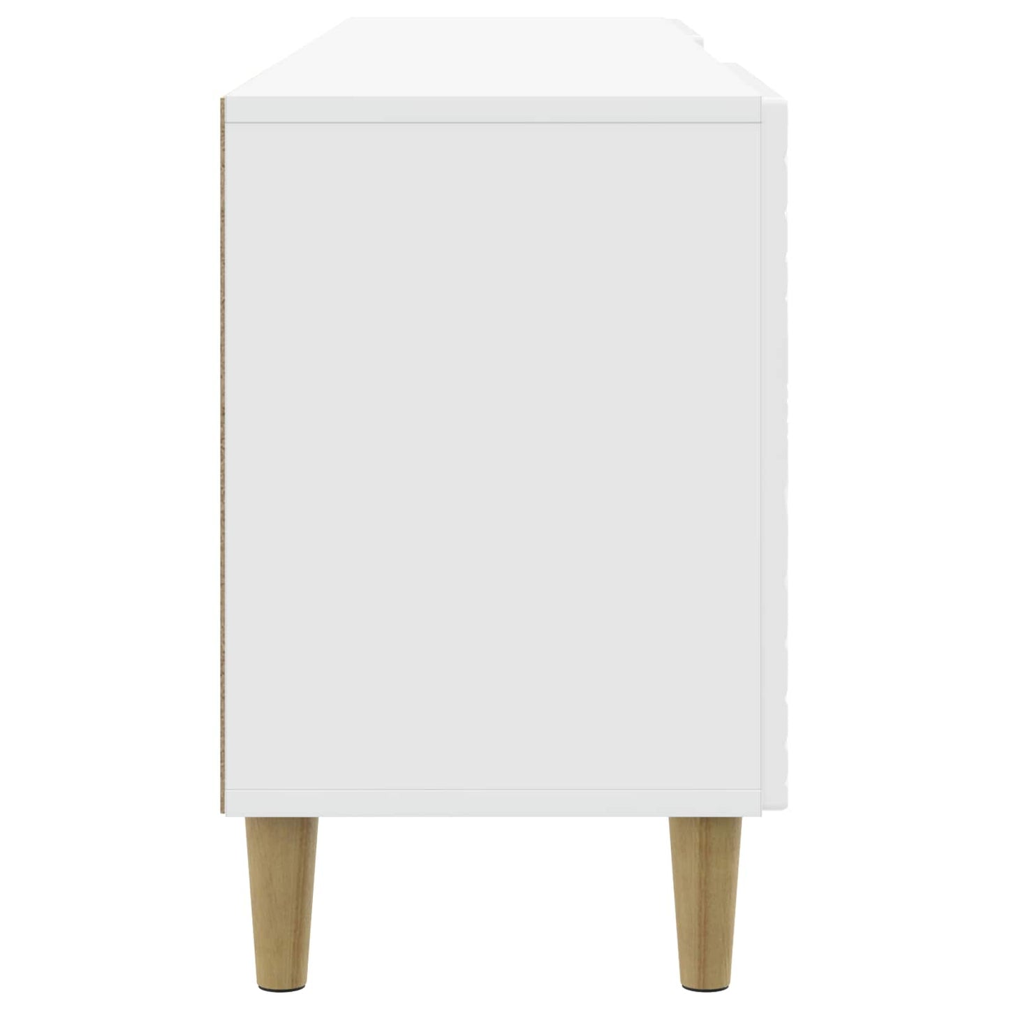 vidaXL TV Cabinet 99 x 34.5 x 50 cm High Gloss White Engineered Wood