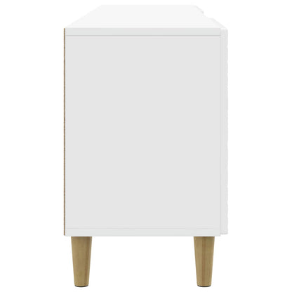 vidaXL TV Cabinet 99 x 34.5 x 50 cm High Gloss White Engineered Wood