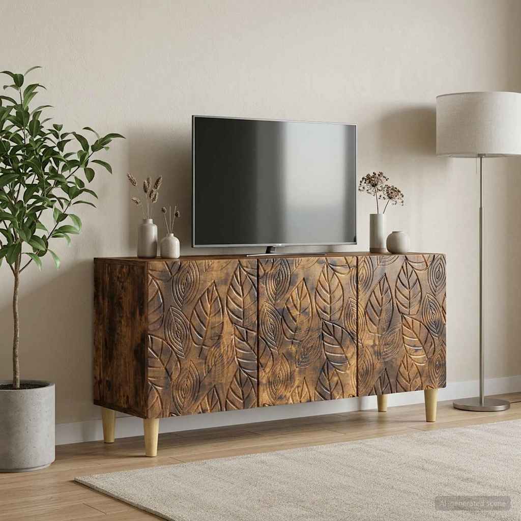 vidaXL TV Cabinet 99 x 34.5 x 50 cm Smoked Oak Engineered Wood