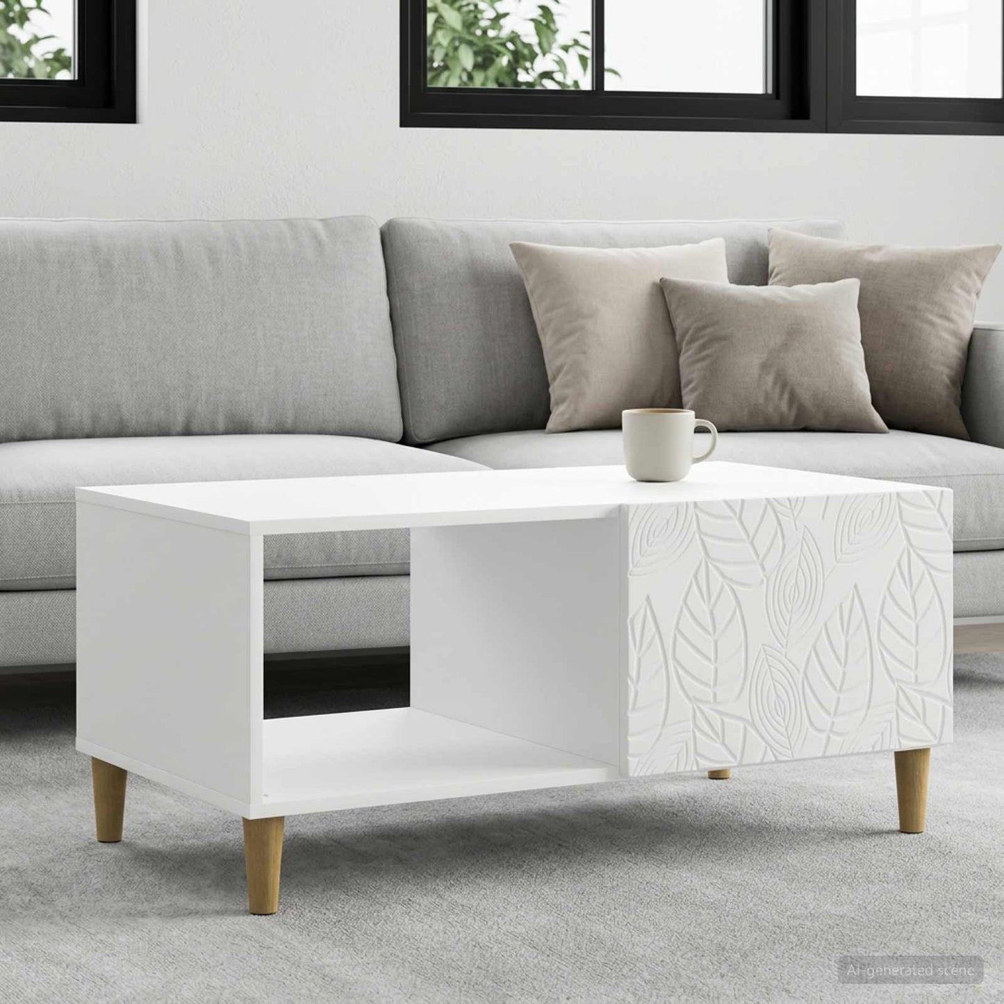vidaXL Coffee Table White 90 x 50 x 40 cm Engineered Wood